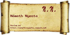 Németh Nyeste névjegykártya